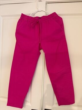 J. Crew  Fuchsia Linen Drawstring Joggers